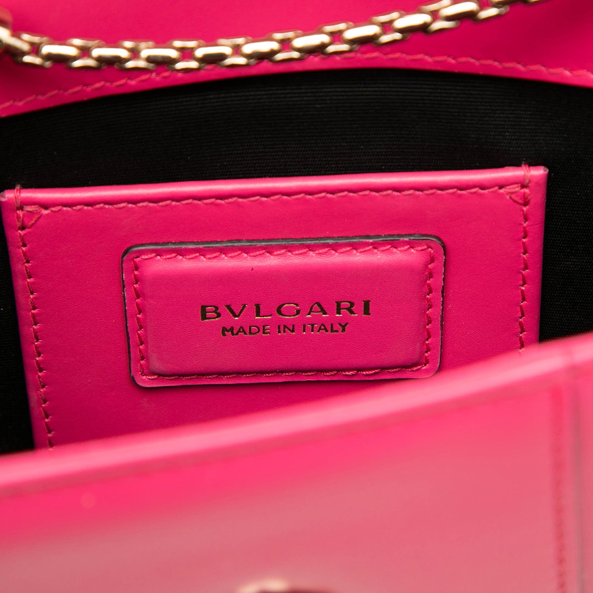Bvlgari Small Leather Square Serpenti Forever Chain Crossbody