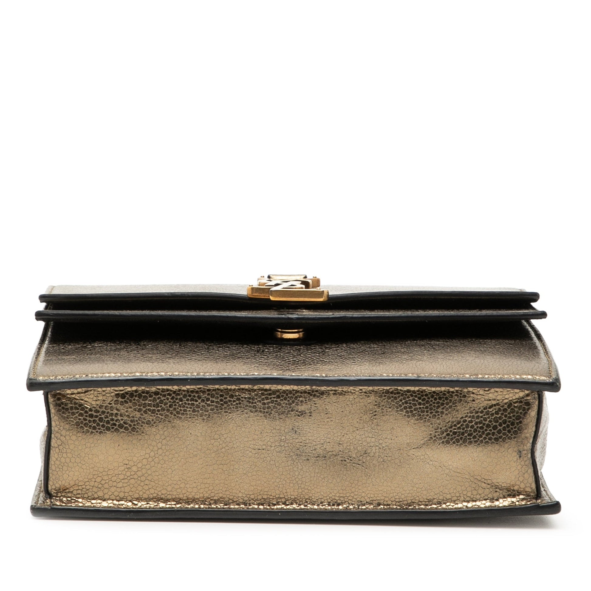 Saint Laurent Medium Metallic Leather Monogram Sulpice Crossbody
