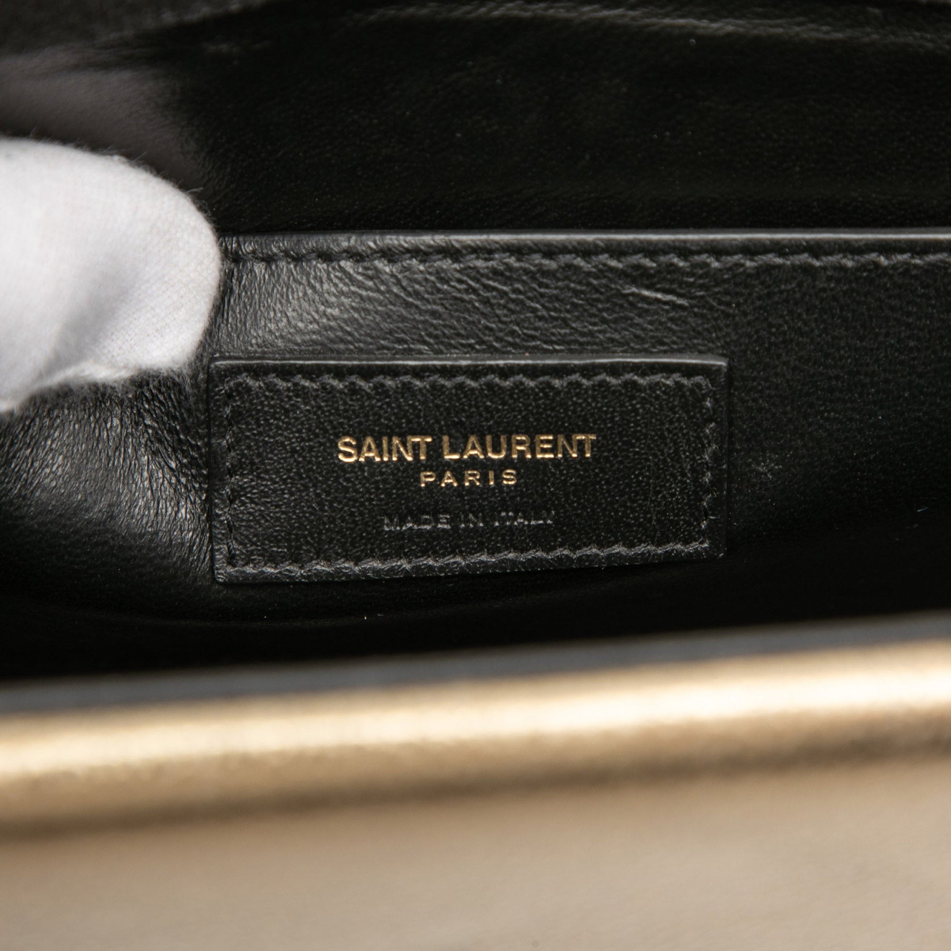 Saint Laurent Medium Metallic Leather Monogram Sulpice Crossbody
