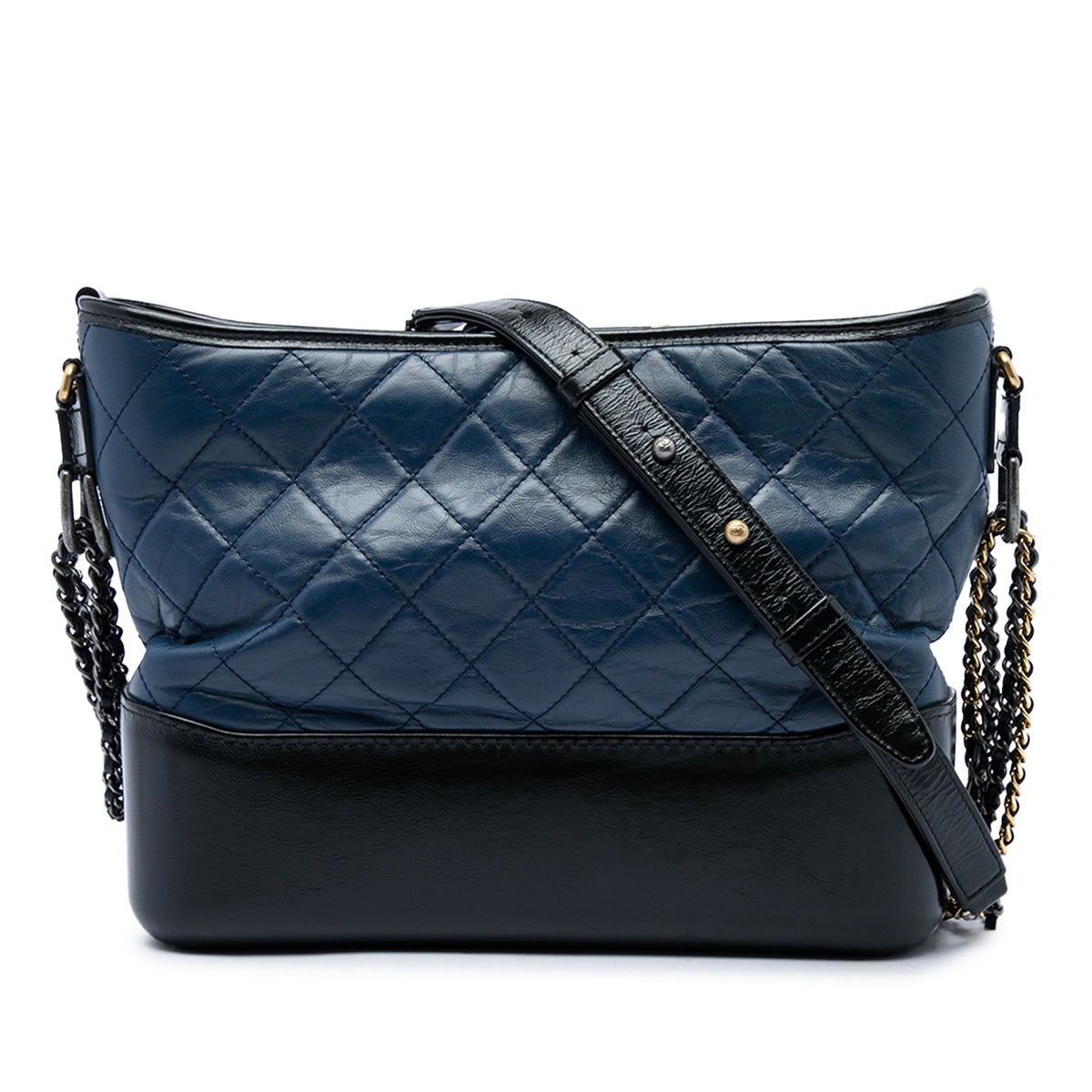 Chanel Medium Bicolor Quilted Aged Calfskin Gabrielle Hobo