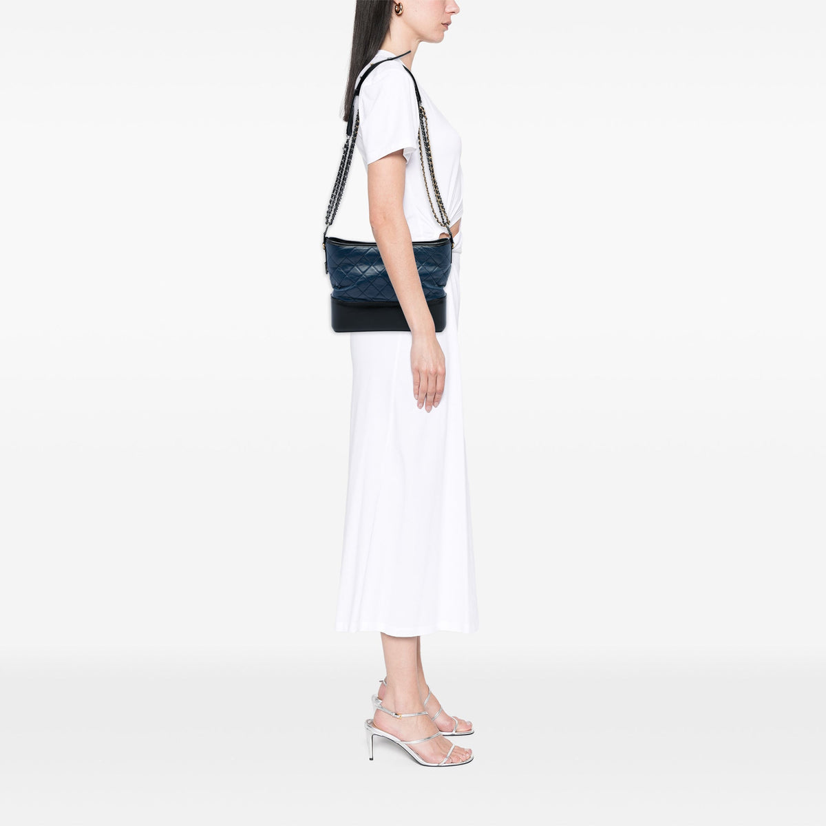 Chanel Medium Bicolor Quilted Aged Calfskin Gabrielle Hobo
