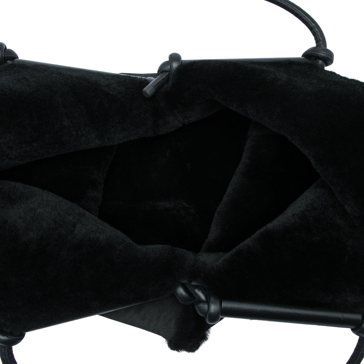 Bottega Veneta Suede and Shearling Bolster Reversible Tote — Black