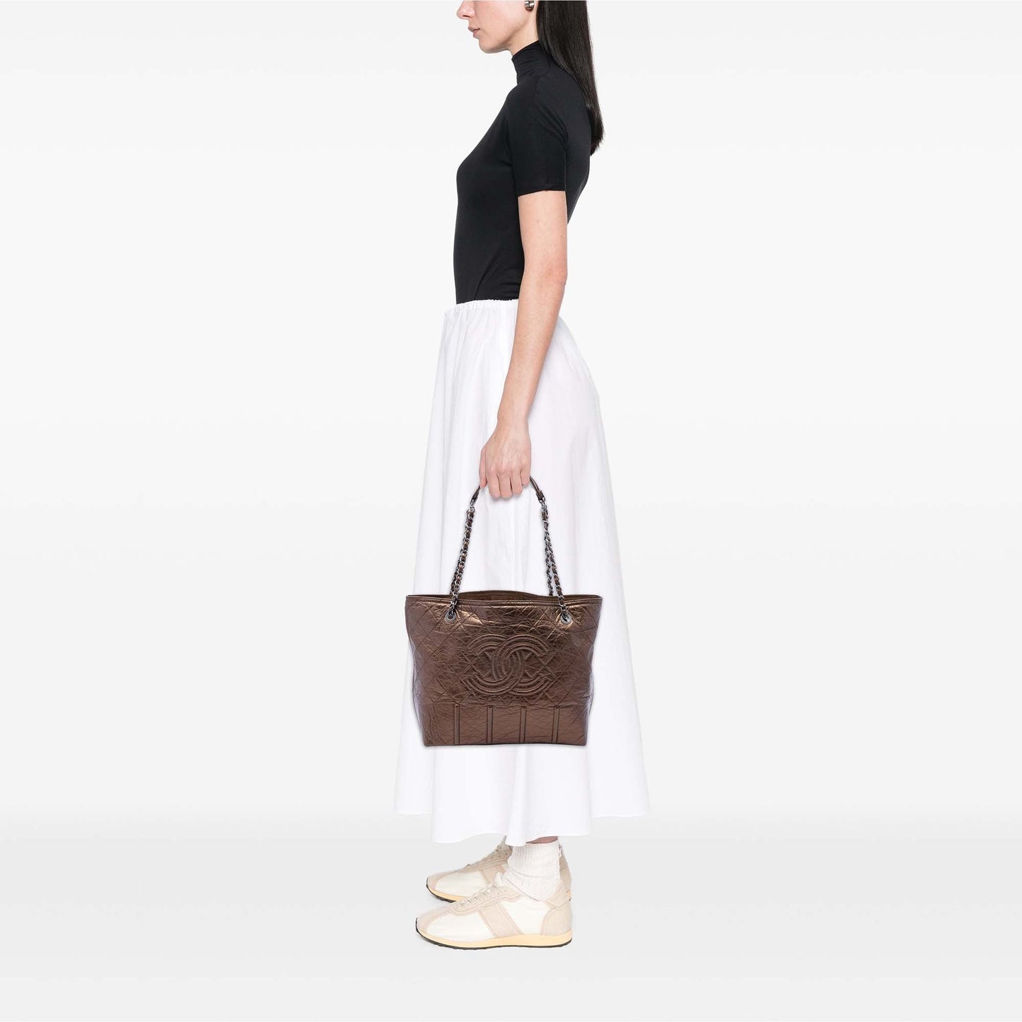 Chanel Distressed Calfskin Shopping In Moscow Tote
