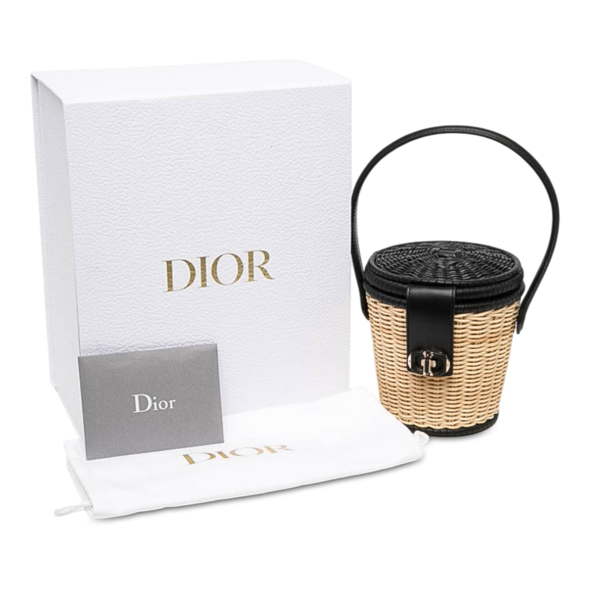 Dior Wicker CD Bucket Bag — Beige