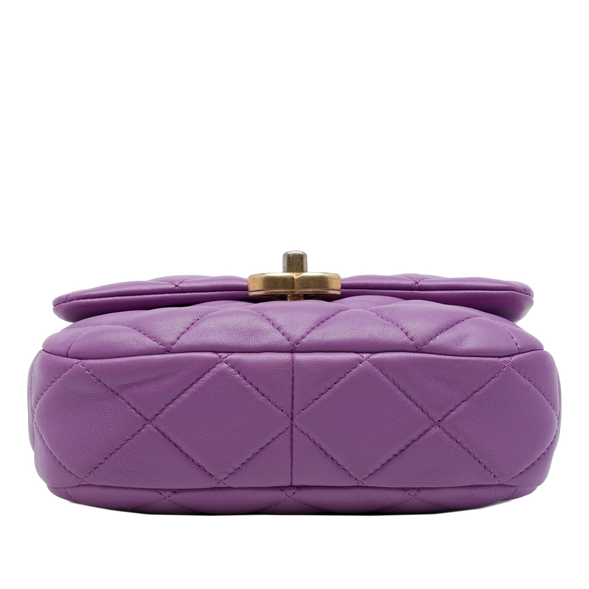 Chanel Mini Quilted Lambskin Lacquered Chain Flap — Purple