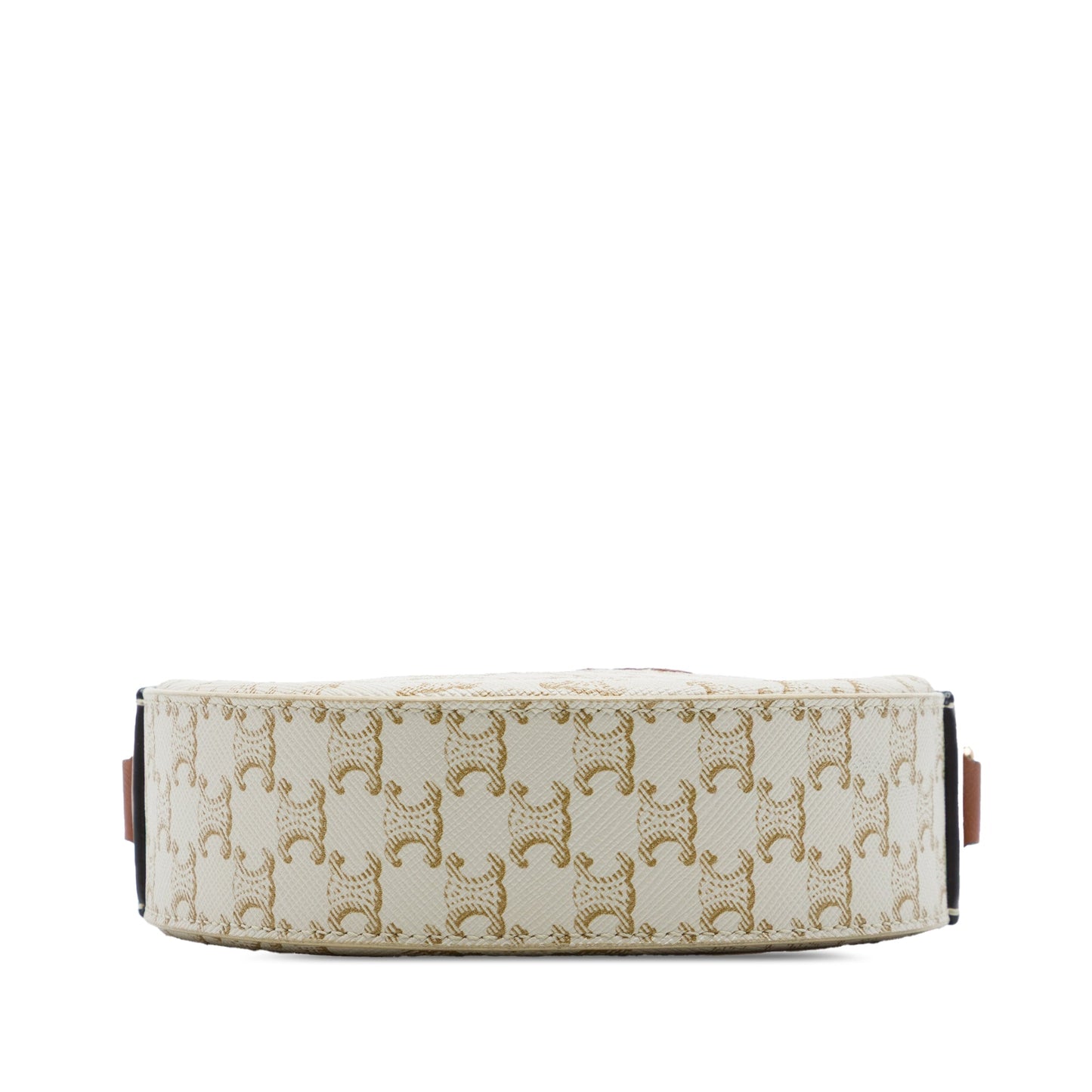Celine Triomphe Coated Canvas Embroidered Round Purse on Strap