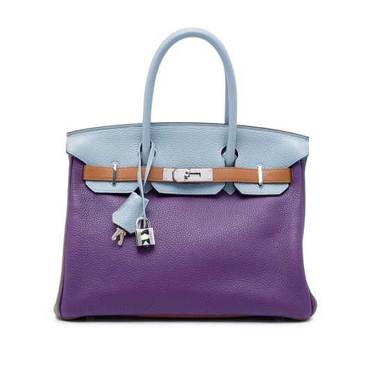 Hermès Clemence Arlequin Birkin Retourne 30 — Purple