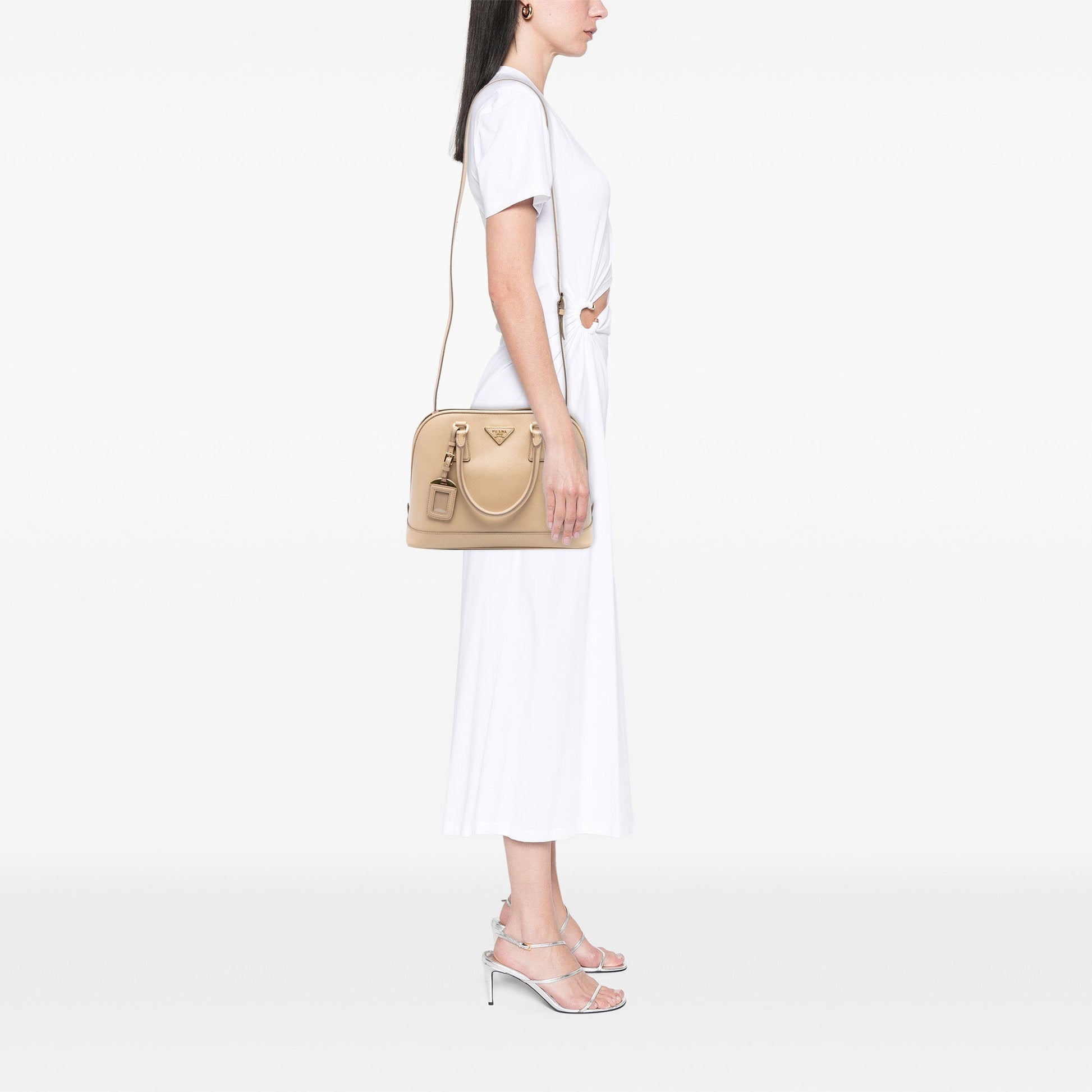 Prada Medium Saffiano Lux Open Promenade Satchel
