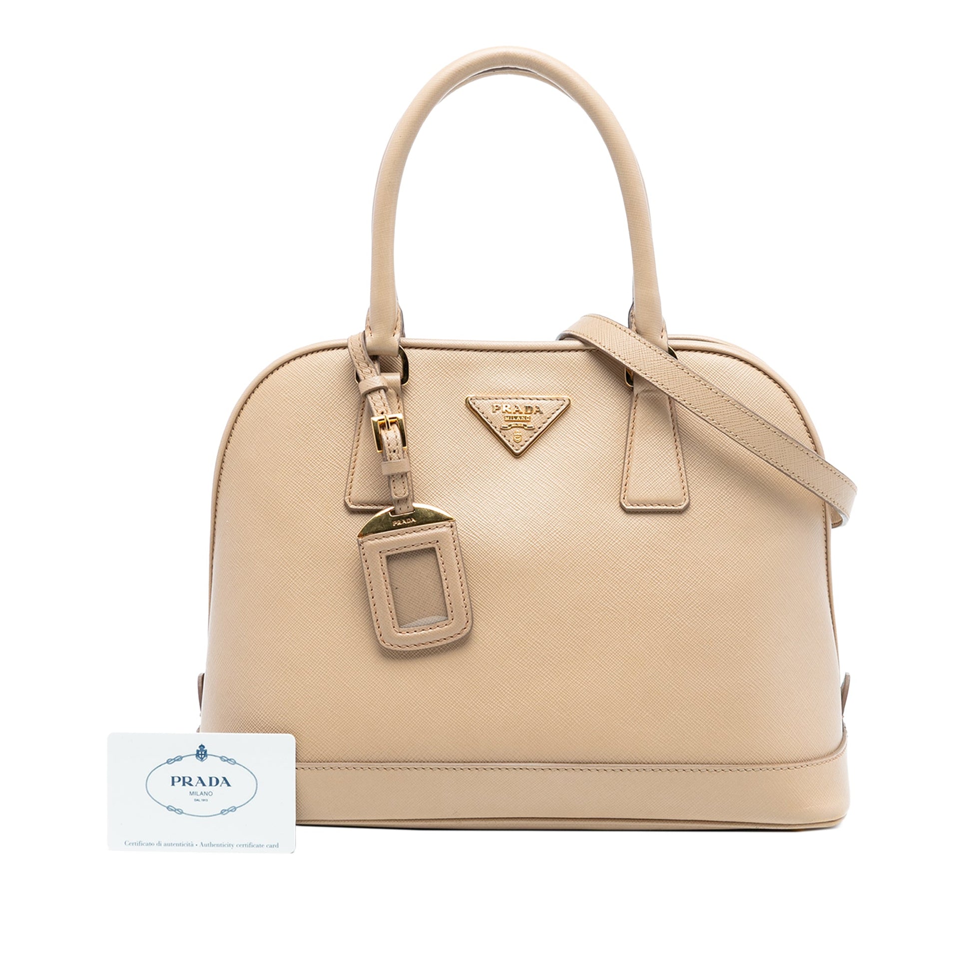 Prada Medium Saffiano Lux Open Promenade Satchel