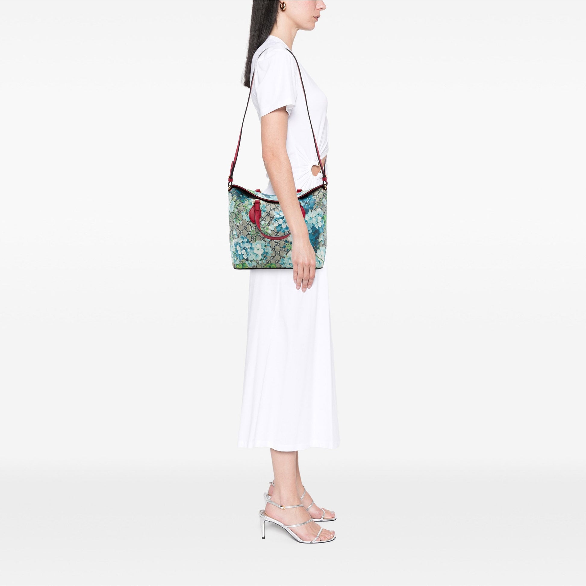 Gucci GG Supreme Blooms Linea A Fold Over Tote