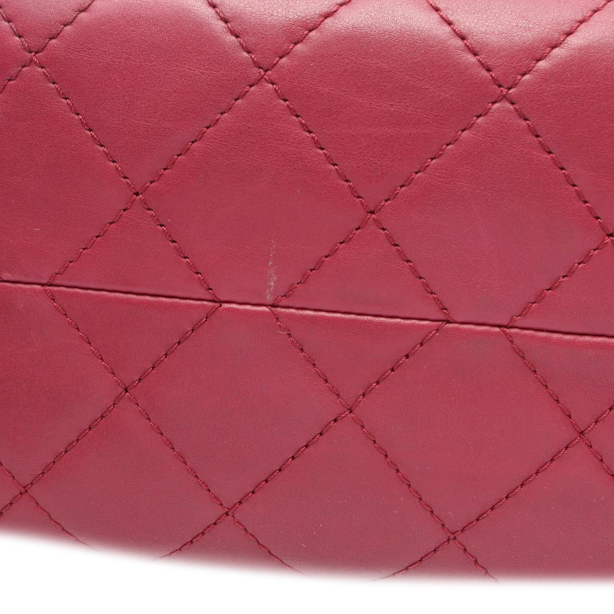 Chanel Quilted Iridescent Calfskin Shopping in Chains Tote — Pink
