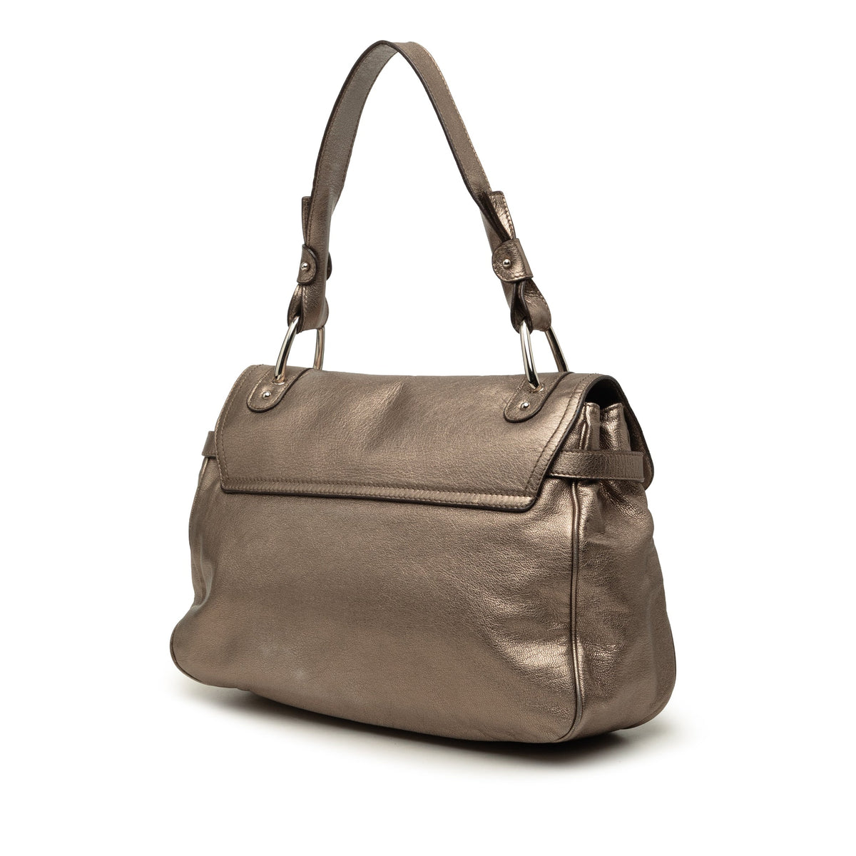 Ferragamo Metallic Leather Gancini Shoulder Bag