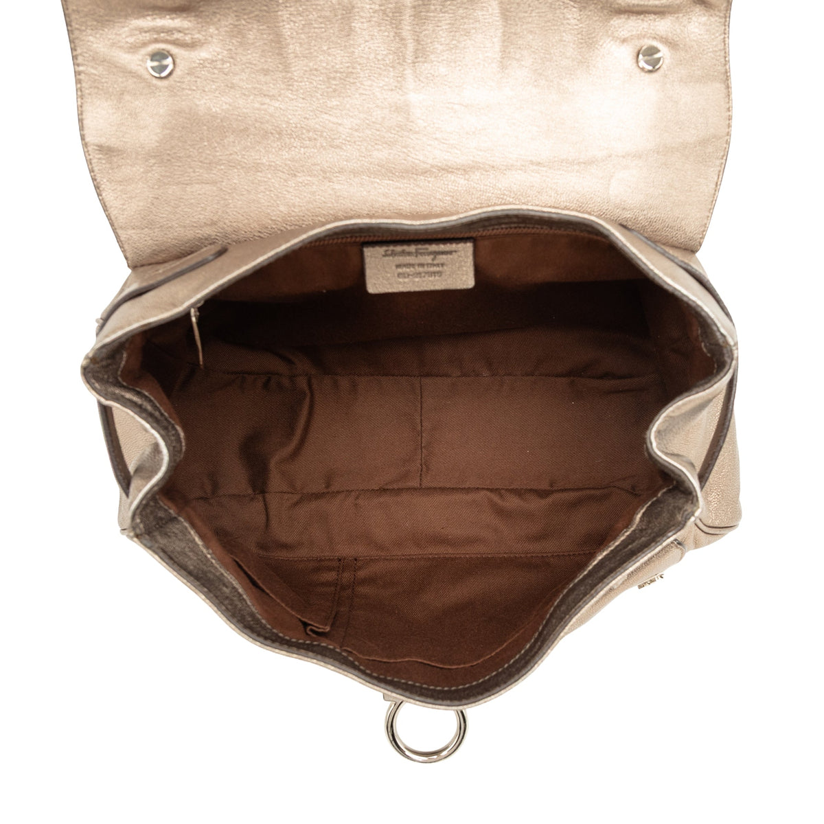 Ferragamo Metallic Leather Gancini Shoulder Bag