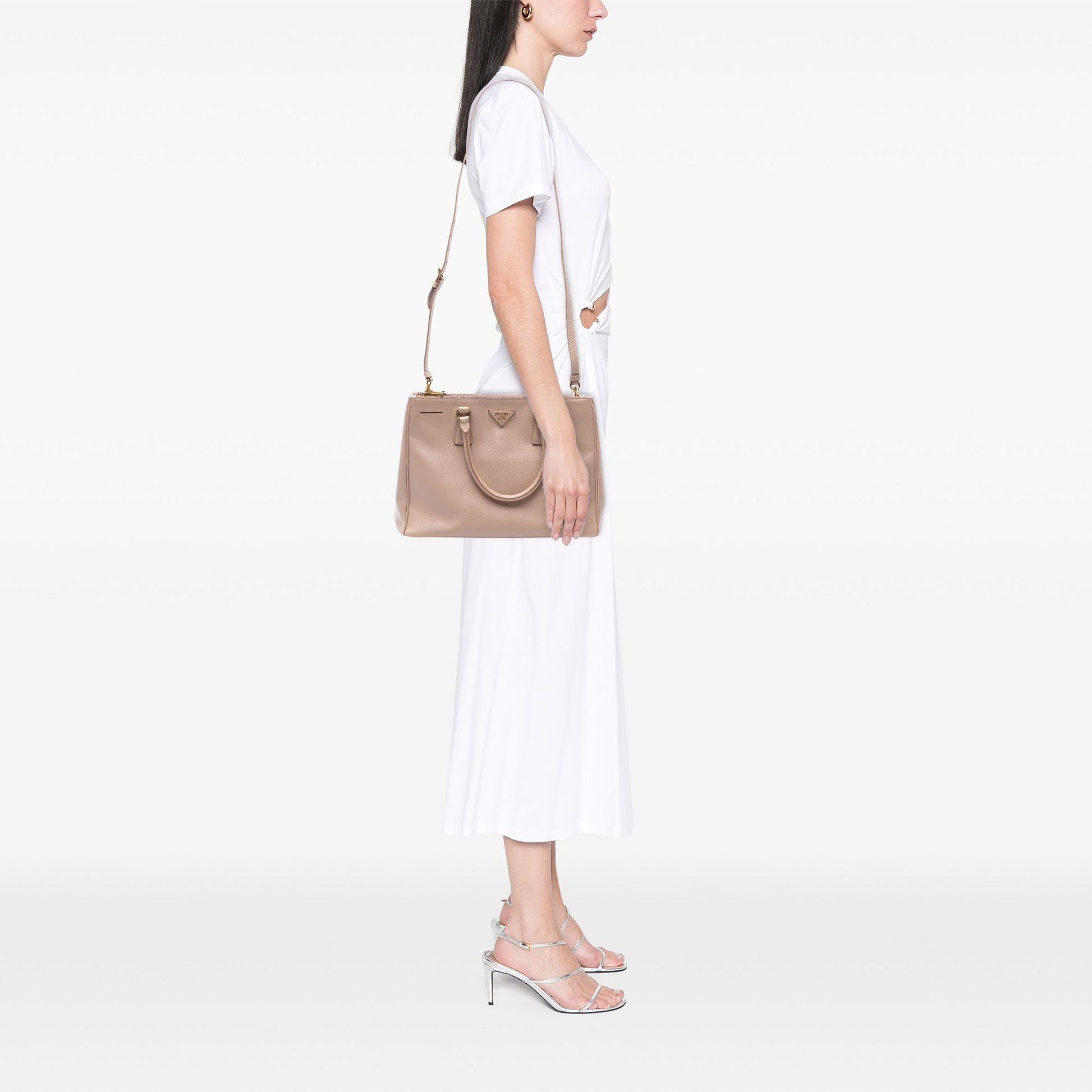 Prada Medium Saffiano Lux Galleria Double Zip Satchel