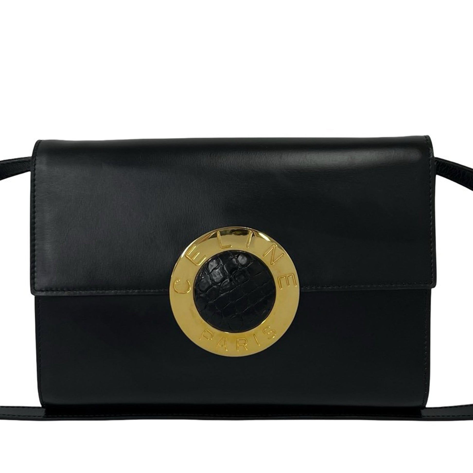 Celine Calfskin Circle Logo Crossbody