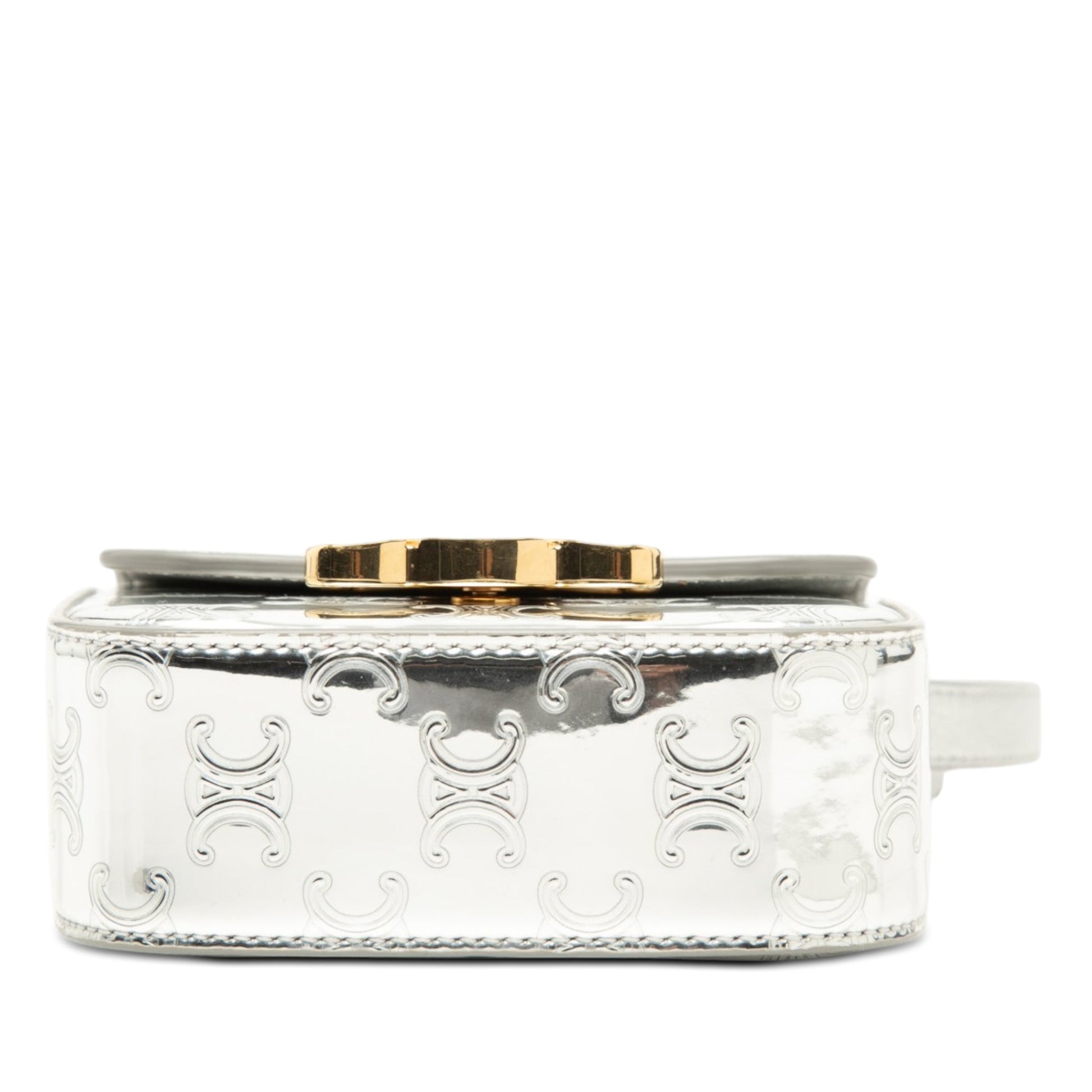 Celine Mini Triomphe Metallic Calfskin Claude Crossbody