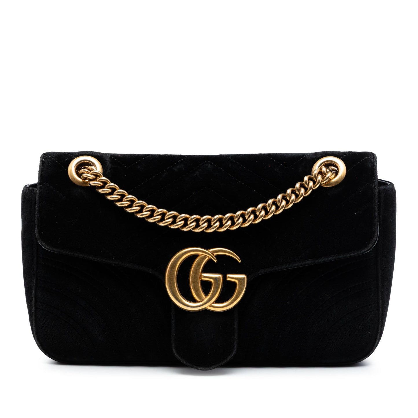 Gucci Medium GG Marmont Matelasse Velvet Shoulder Bag