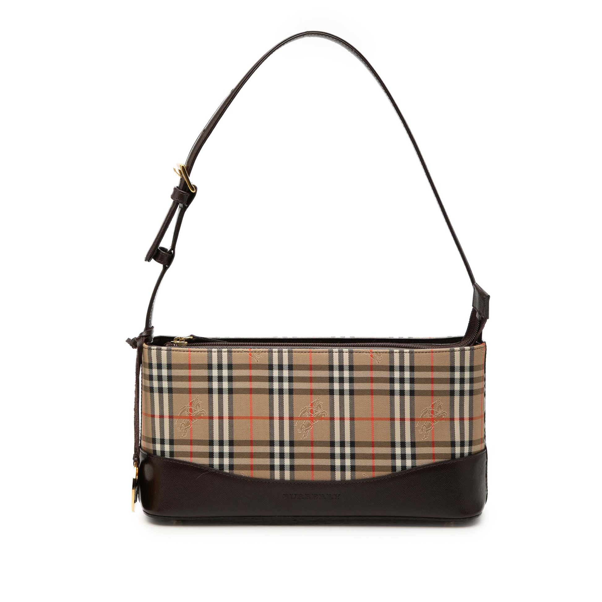 Burberry Haymarket Check Canvas Shoulder Bag