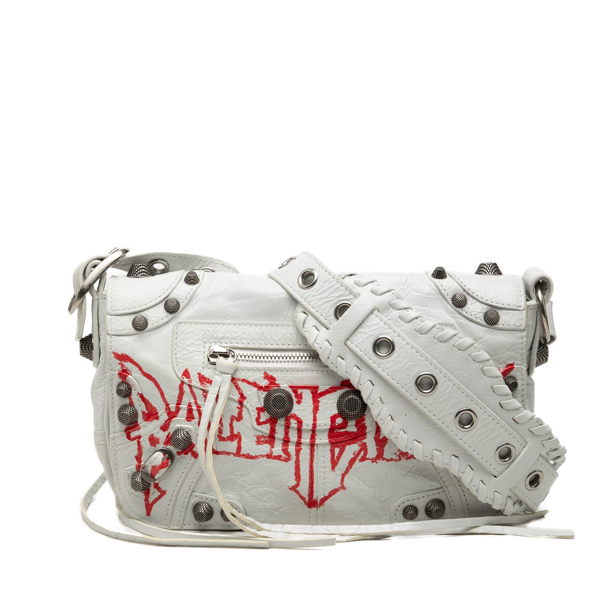 Balenciaga Lambskin Le Cagole DIY Metal Flap XS — White