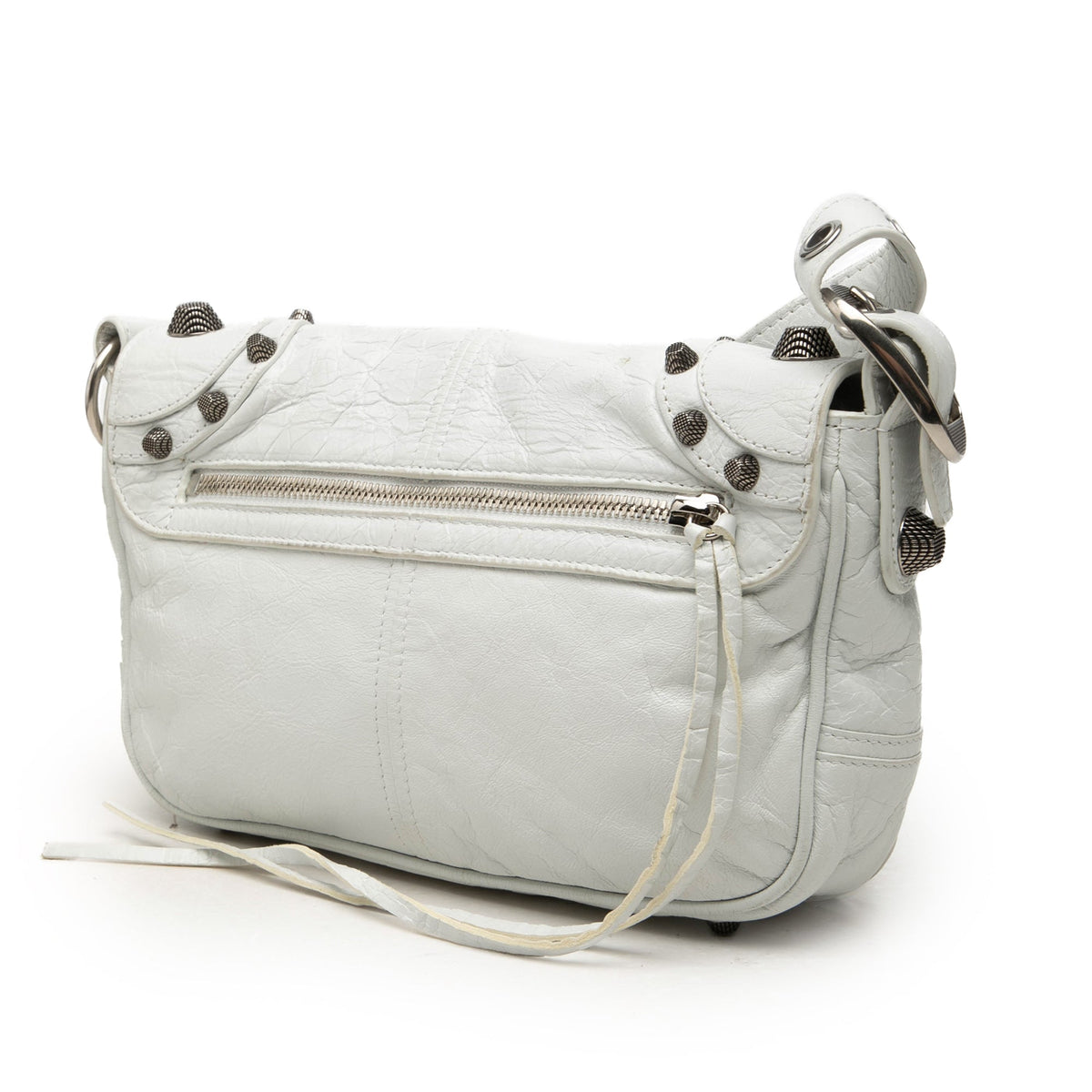 Balenciaga Lambskin Le Cagole DIY Metal Flap XS — White