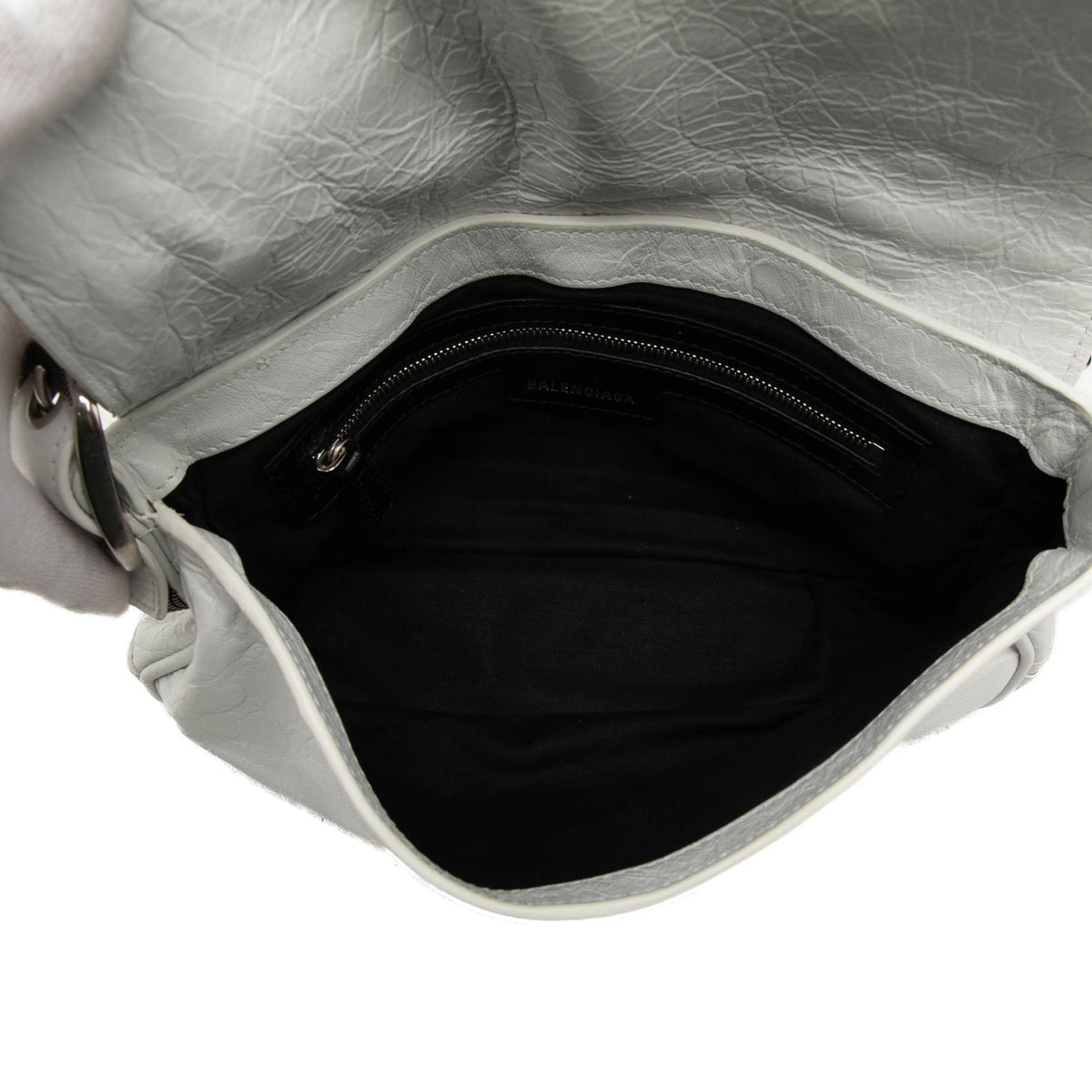 Balenciaga Lambskin Le Cagole DIY Metal Flap XS — White