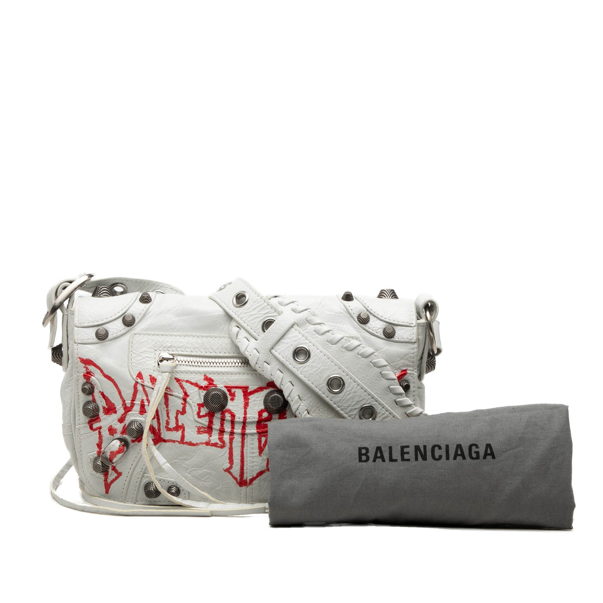Balenciaga Lambskin Le Cagole DIY Metal Flap XS — White