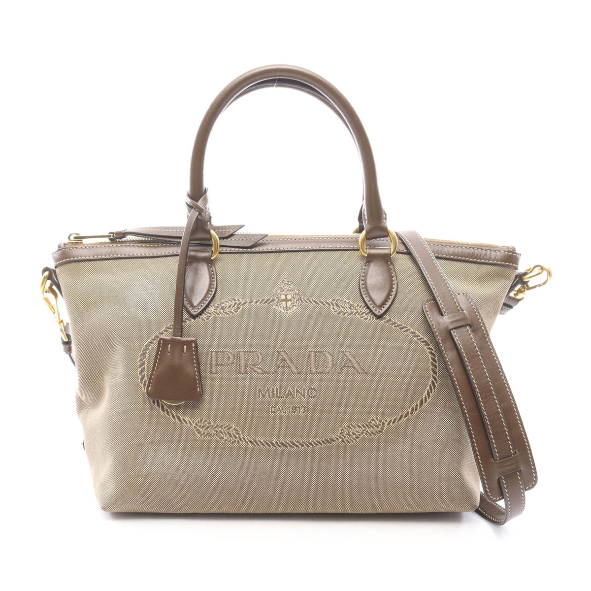 Prada Canapa Logo Jacquard Tote