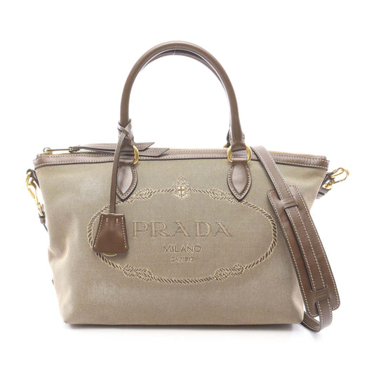 Prada Canapa Logo Jacquard Tote