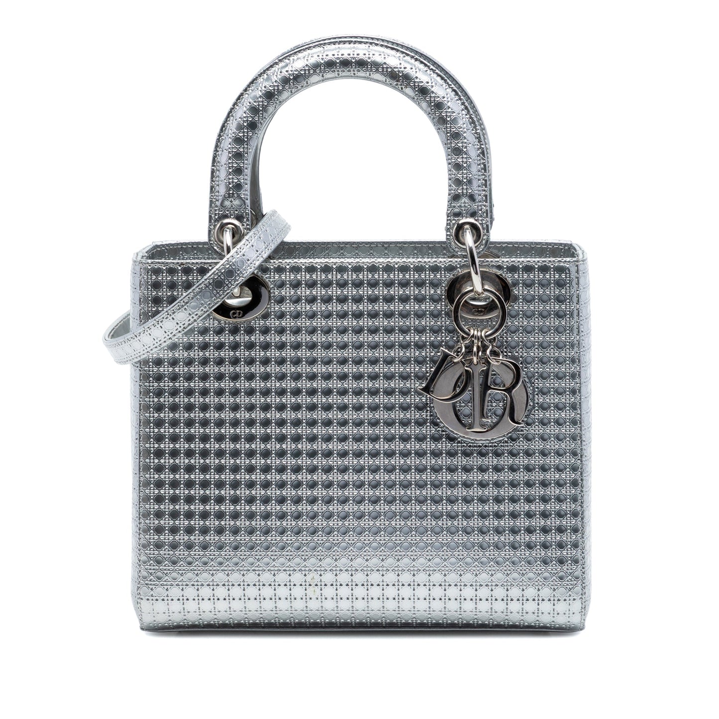 Dior Medium Metallic Patent Microcannage Lady Dior