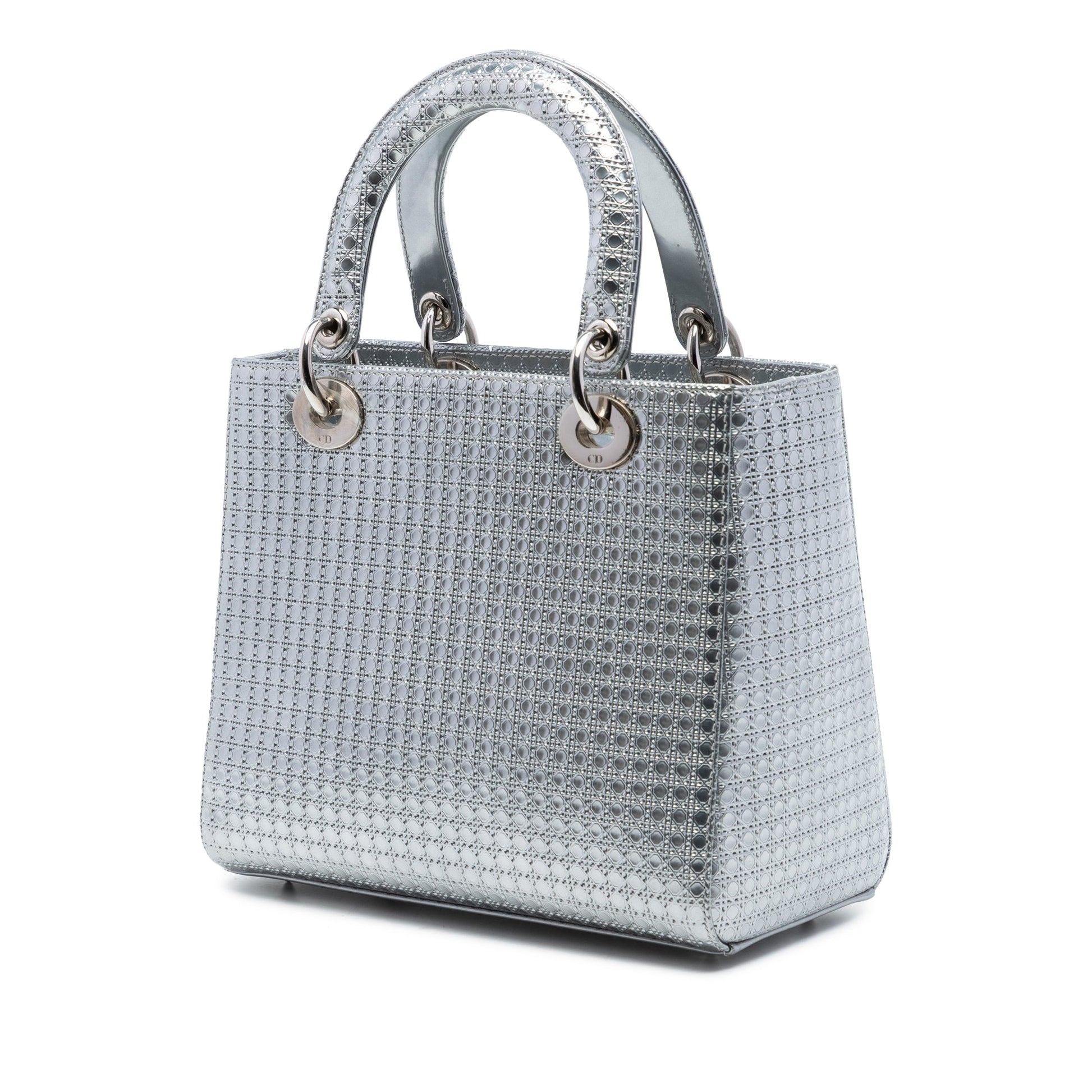Dior Medium Metallic Patent Microcannage Lady Dior