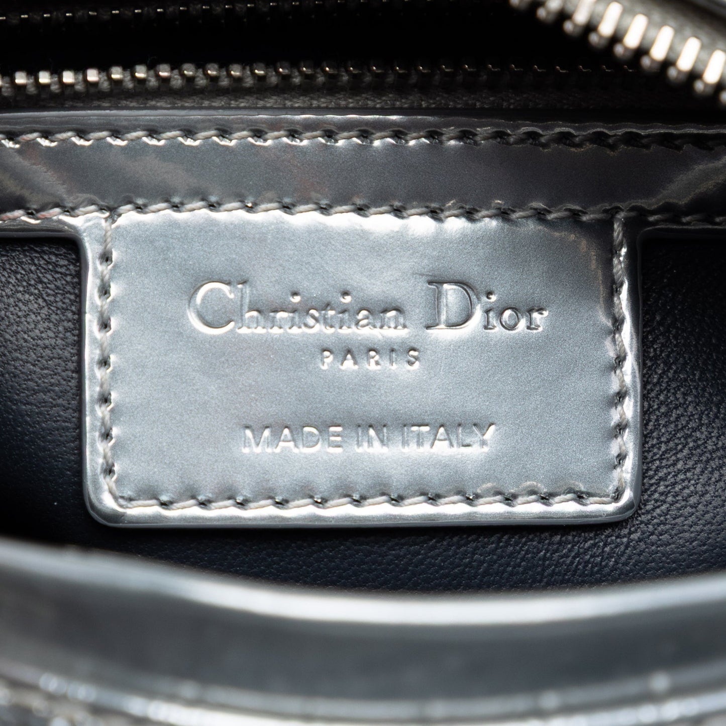 Dior Medium Metallic Patent Microcannage Lady Dior