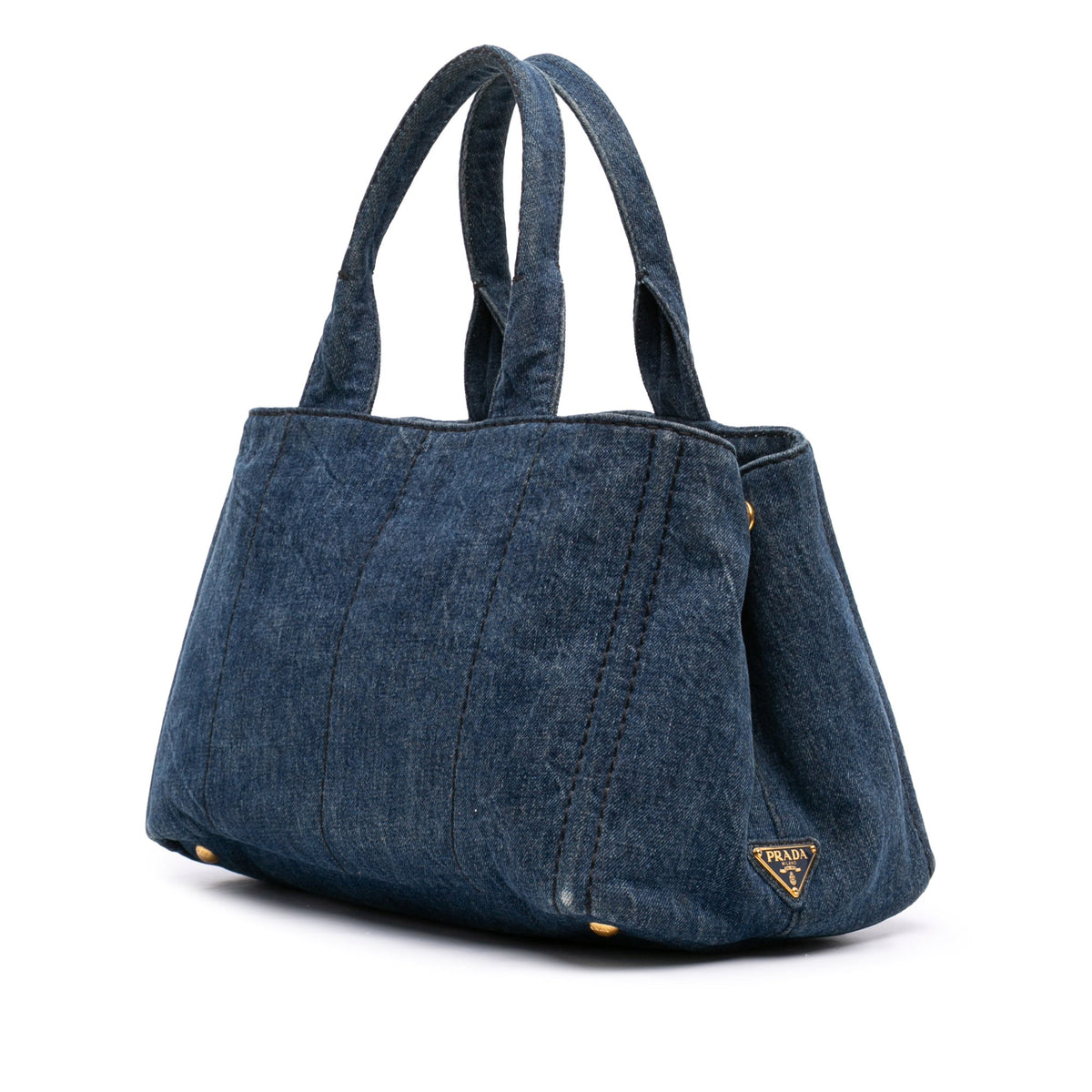 Prada Denim Canapa Logo Tote