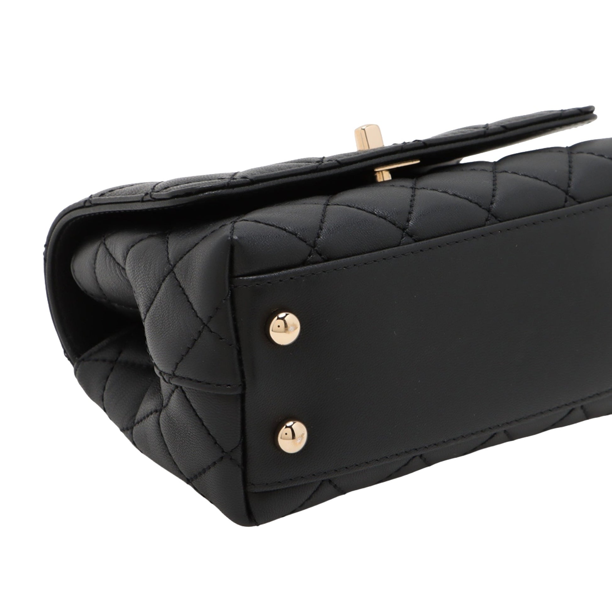 Chanel Extra Mini Quilted Lambskin Rainbow Coco Top Handle Bag