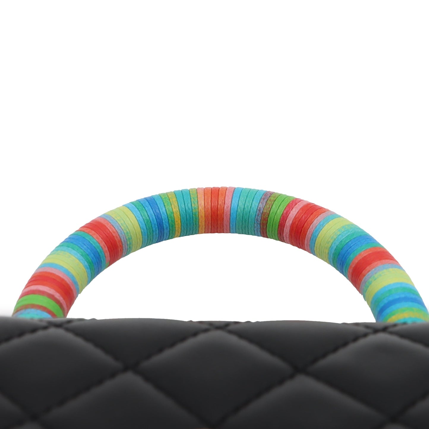 Chanel Extra Mini Quilted Lambskin Rainbow Coco Top Handle Bag