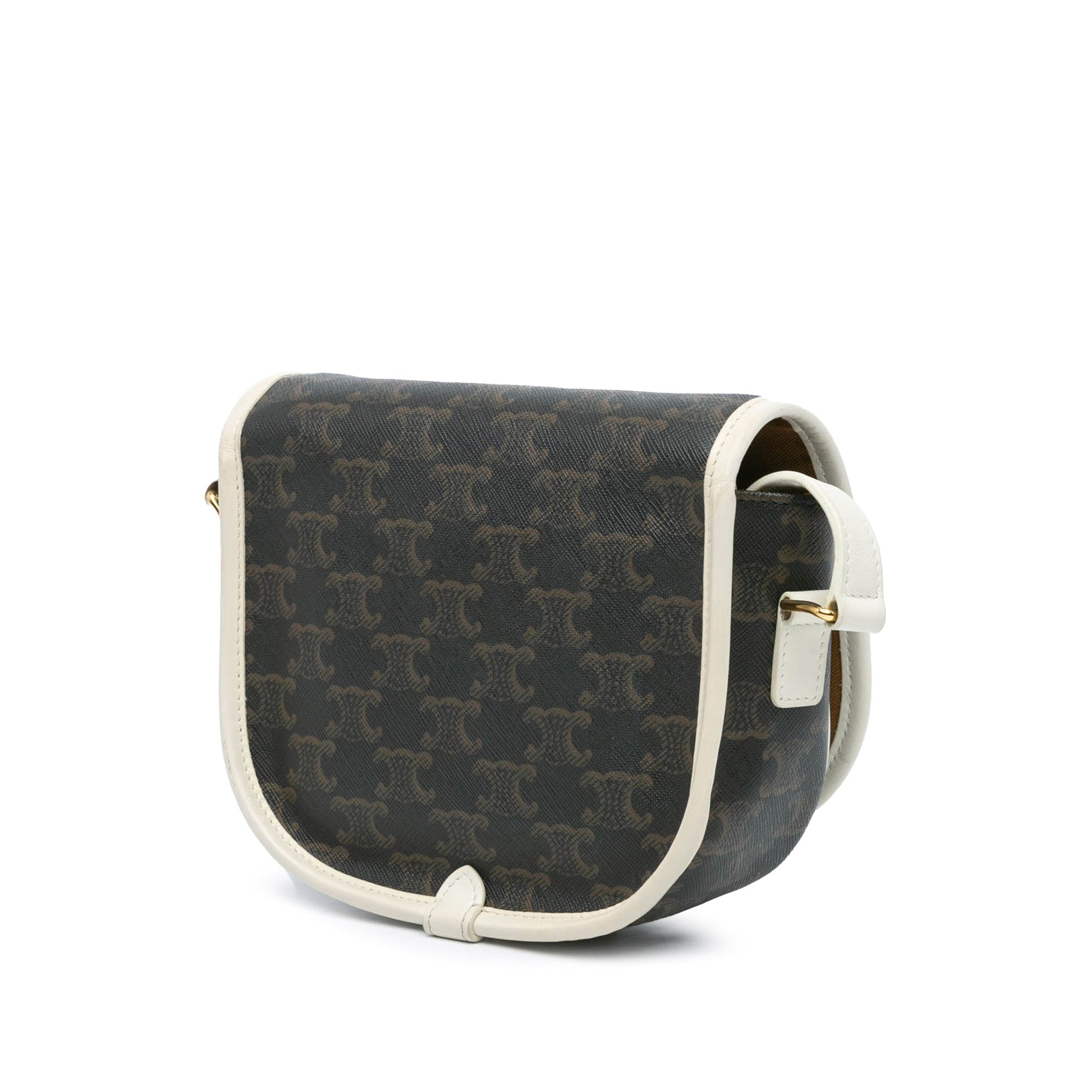 Celine Medium Triomphe Coated Canvas Folco Crossbody