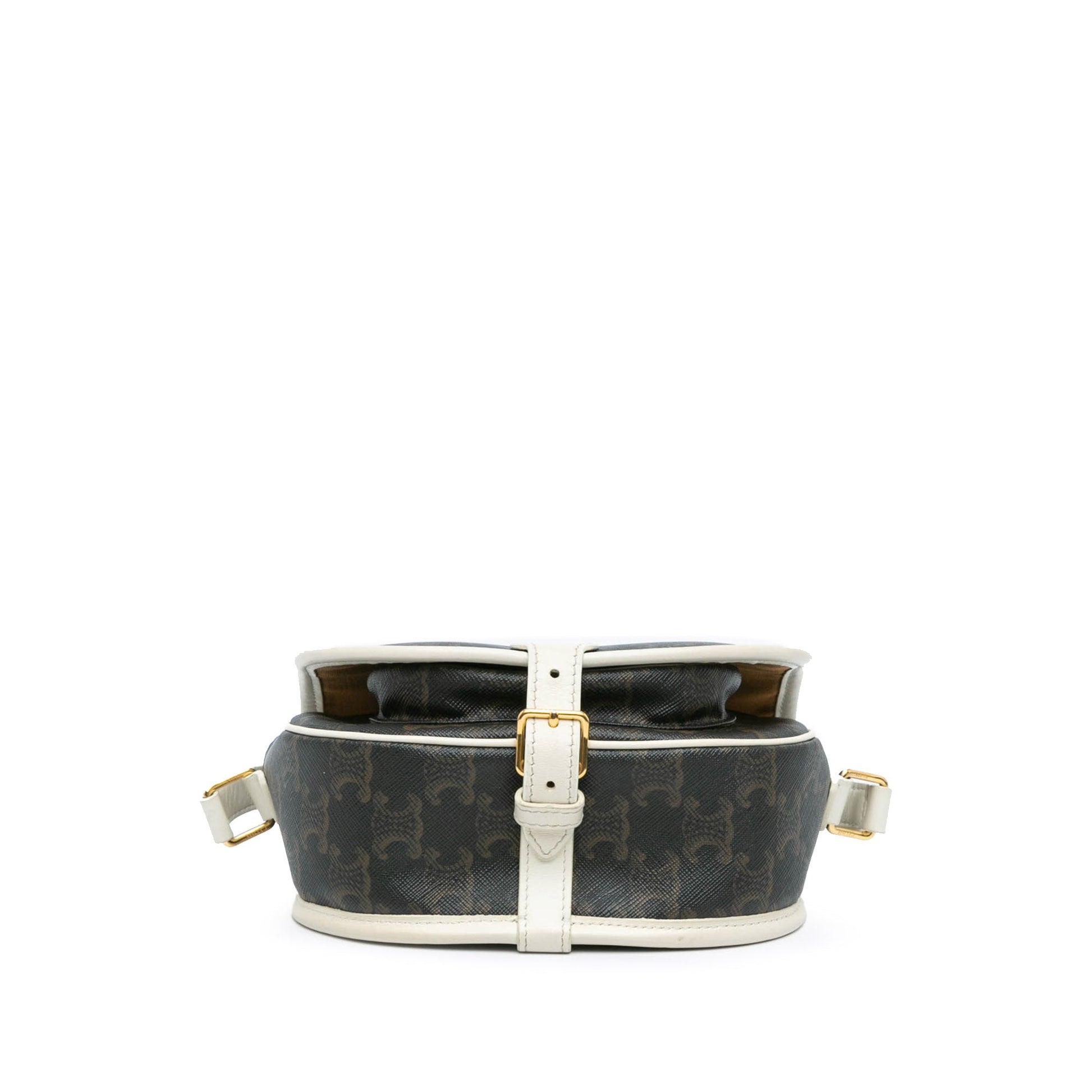 Celine Medium Triomphe Coated Canvas Folco Crossbody