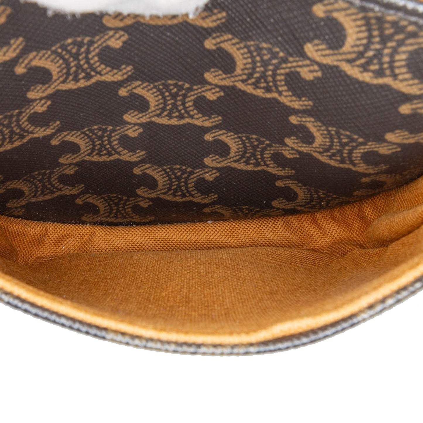 Celine Medium Triomphe Coated Canvas Folco Crossbody