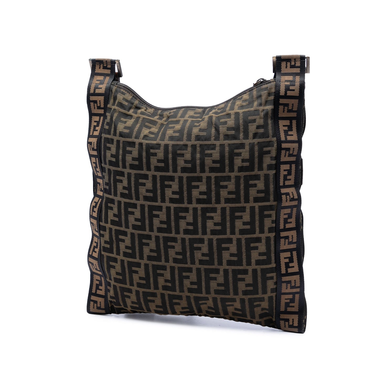 Fendi Zucca Canvas FF Flat Messenger Bag