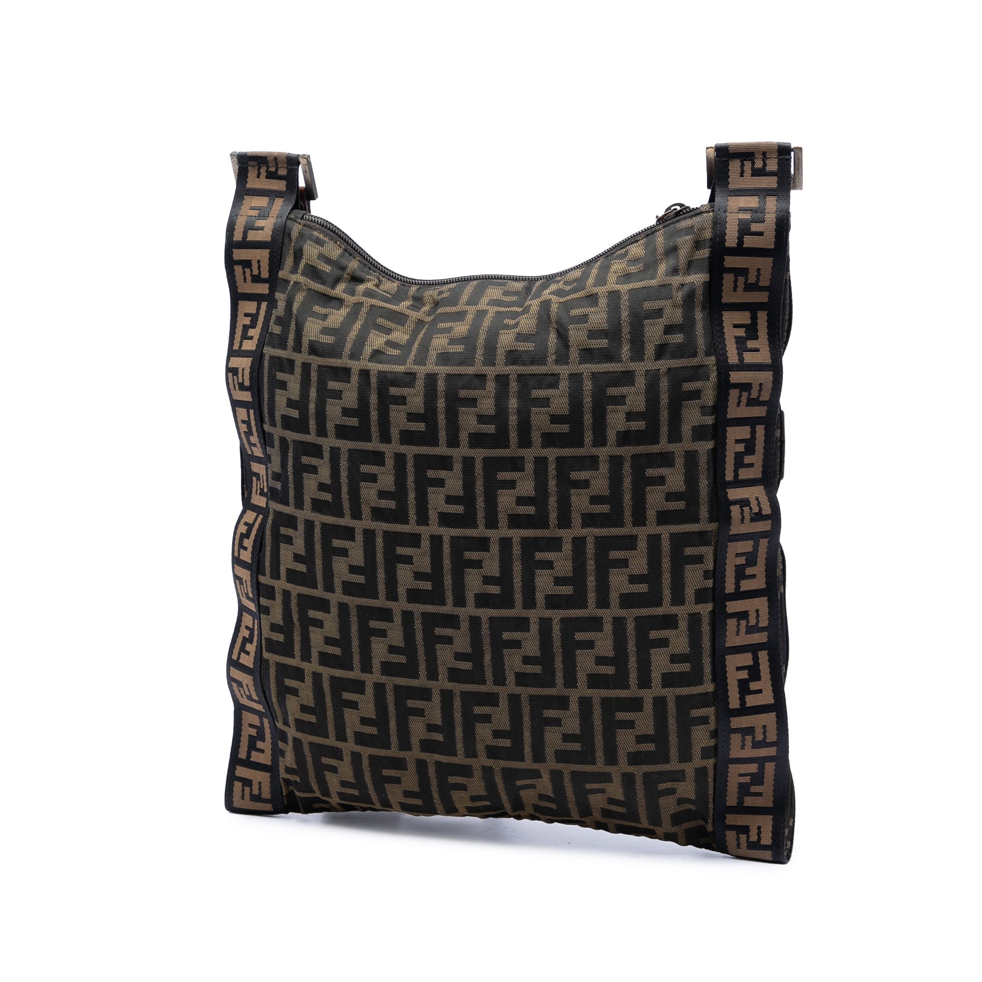 Fendi Zucca Canvas FF Flat Messenger Bag