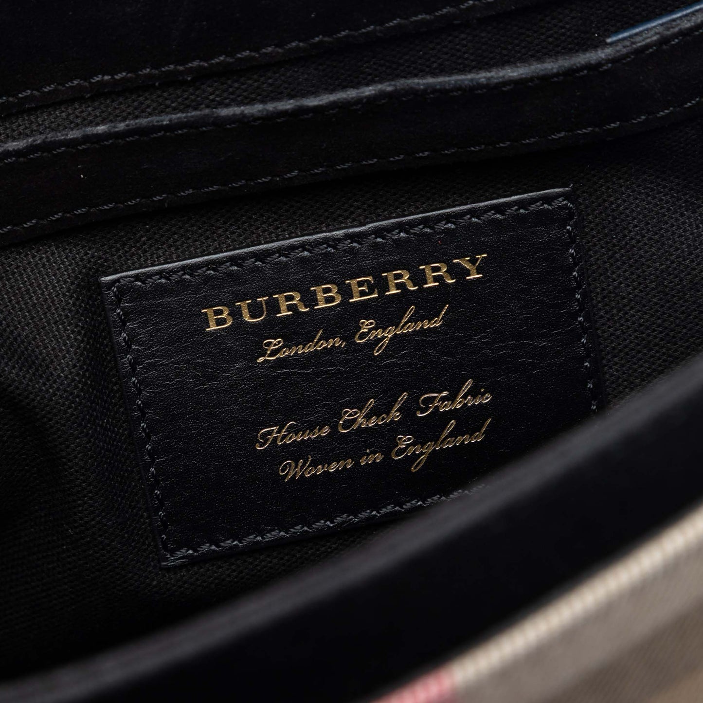 Burberry Small Leather and House Check Canvas Derby Macken Crossbody