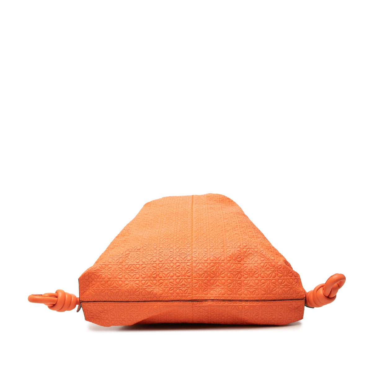 LOEWE Embossed Anagram Leather Yago Knot Backpack — Orange