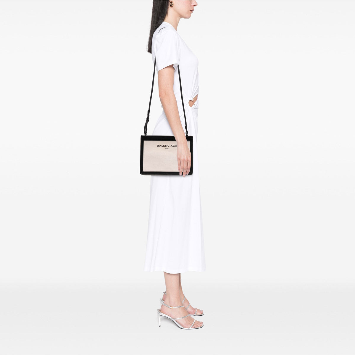 Balenciaga Canvas Navy Pochette Crossbody
