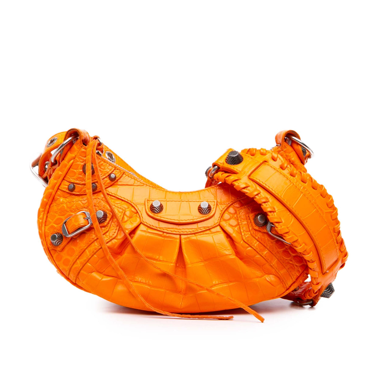 Balenciaga Croc Embossed Leather Motocross Le Cagole XS