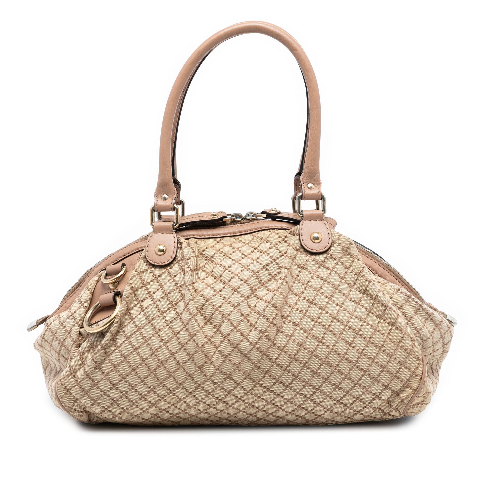 Gucci Diamante Canvas Sukey Satchel