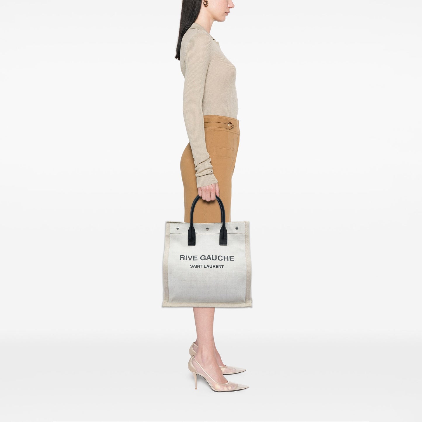 Saint Laurent Canvas Rive Gauche North South Tote
