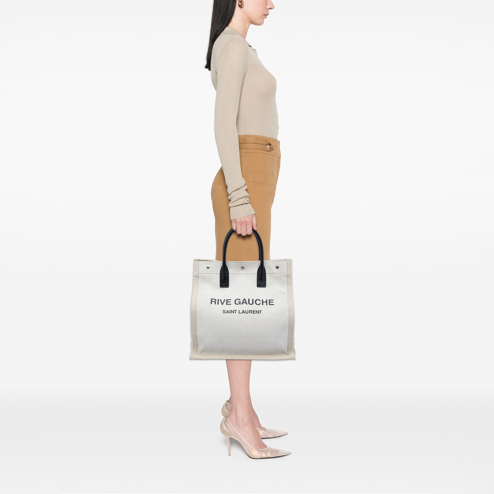 Saint Laurent Canvas Rive Gauche North South Tote