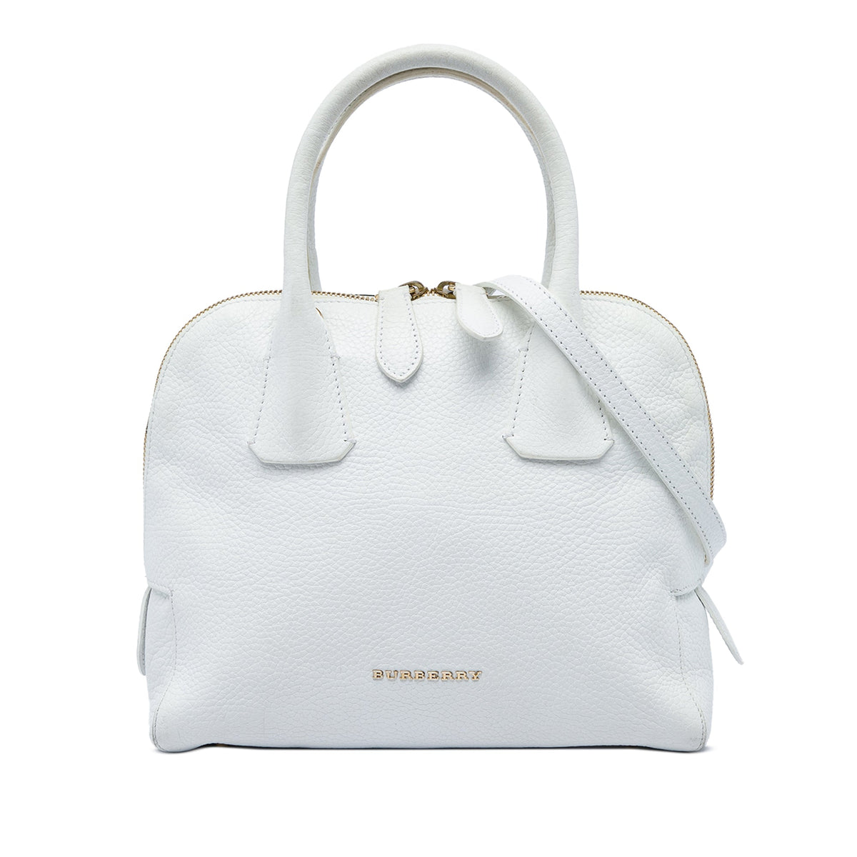 Burberry Small Grained Calfskin Greenwood Satchel