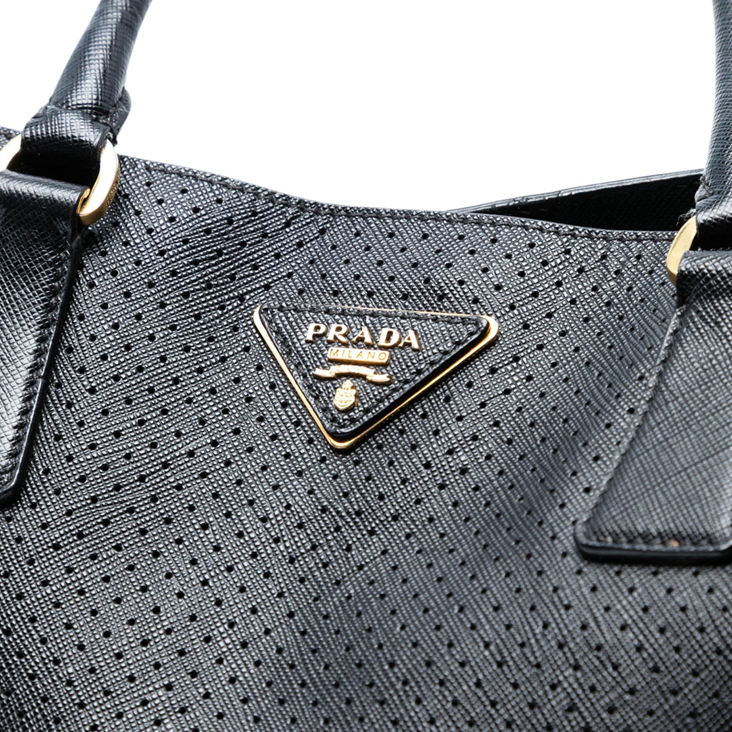 Prada Large Perforated Saffiano Lux Galleria Zip Tote