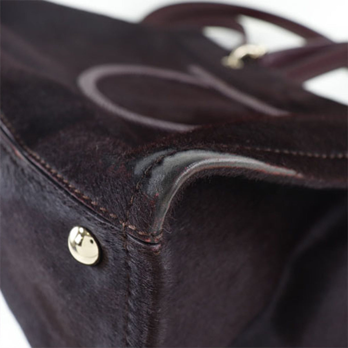 Ferragamo Pony Hair Gancini Satchel — Brown