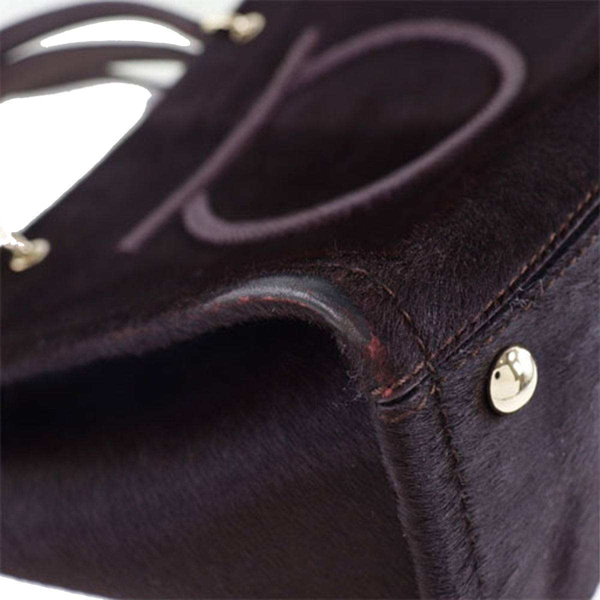 Ferragamo Pony Hair Gancini Satchel — Brown